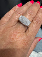 Bague chevalière Or blanc - Diamants