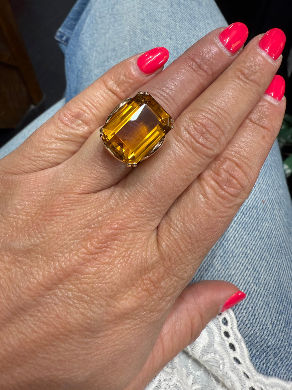 Bague or rose - Quartz fumé