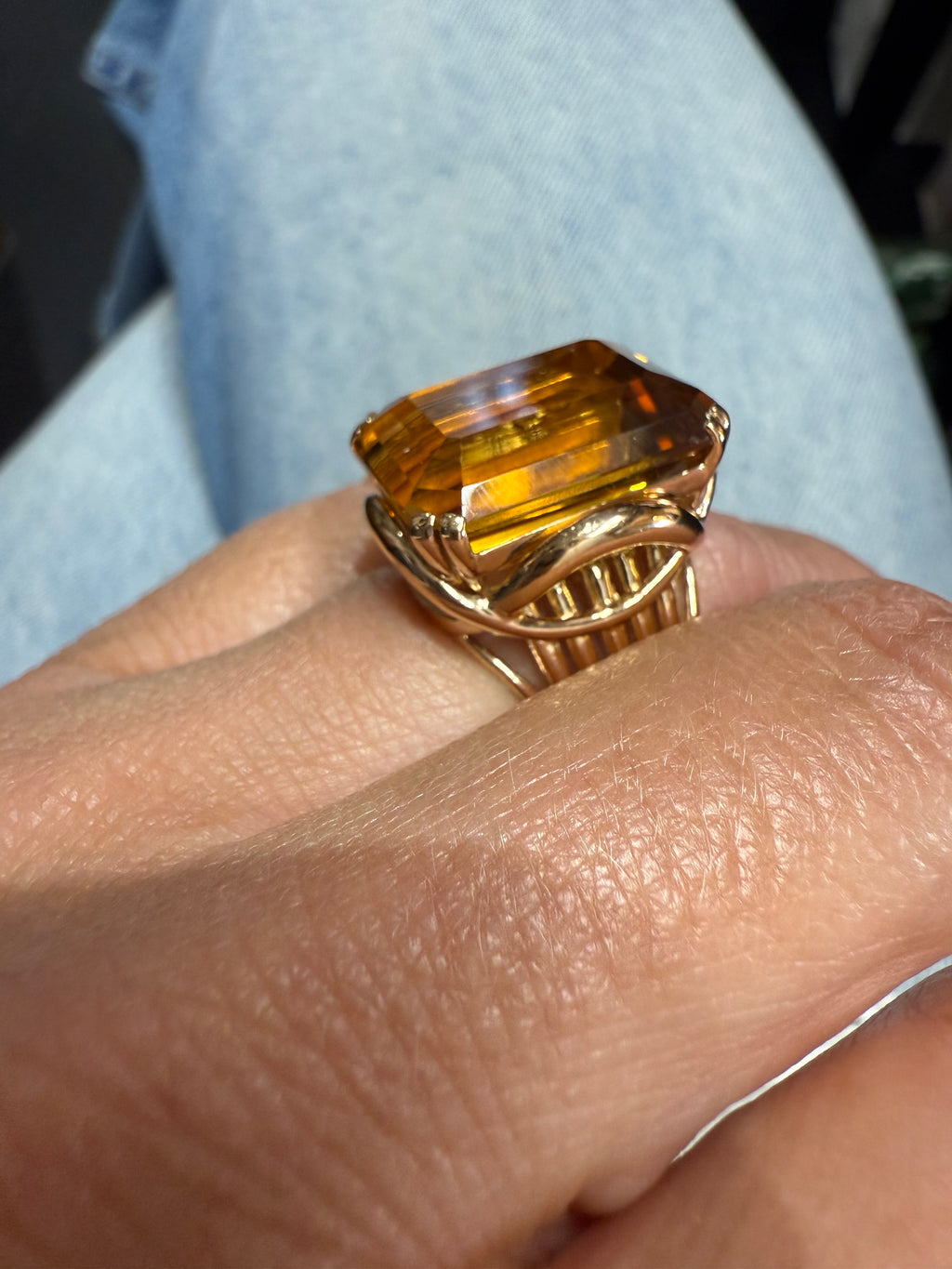 Bague or rose - Quartz fumé