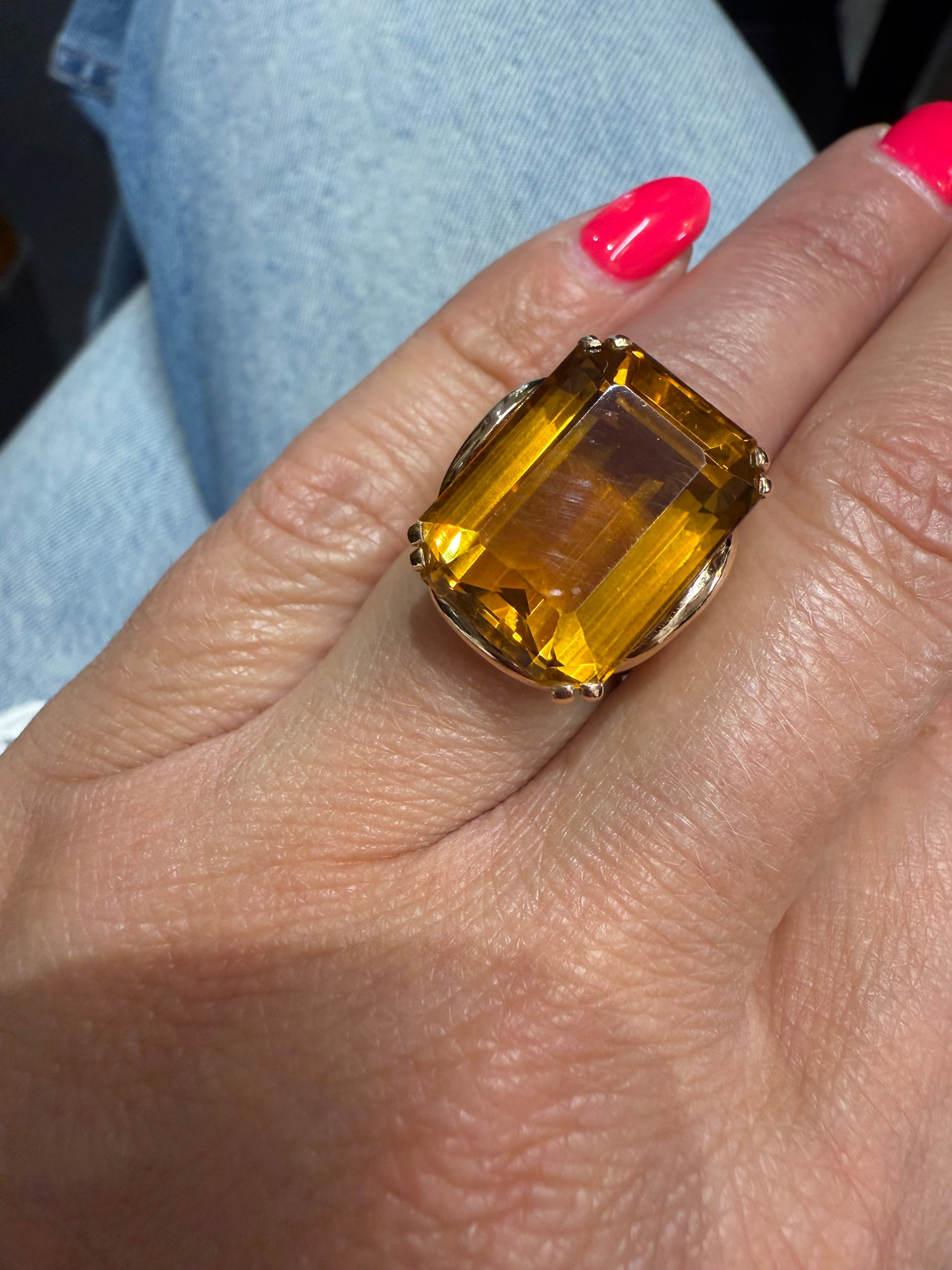 Bague or rose - Quartz fumé