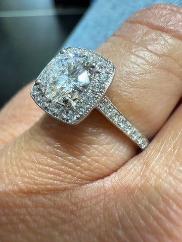 Solitaire Or blanc - Diamant 1,22 ct