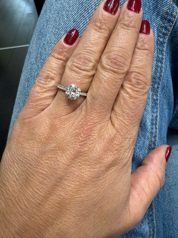 Solitaire Or blanc - Diamant 2,22 carats