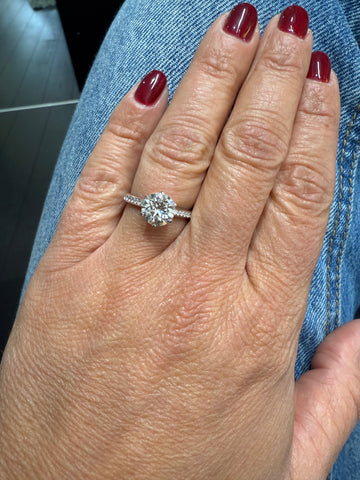 Solitaire Or blanc - Diamant 2,22 carats