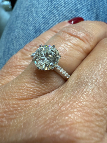 Solitaire Or blanc - Diamant 2,22 carats