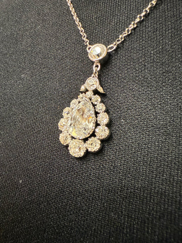 Pendentif Or blanc et Diamants - Époque 1900