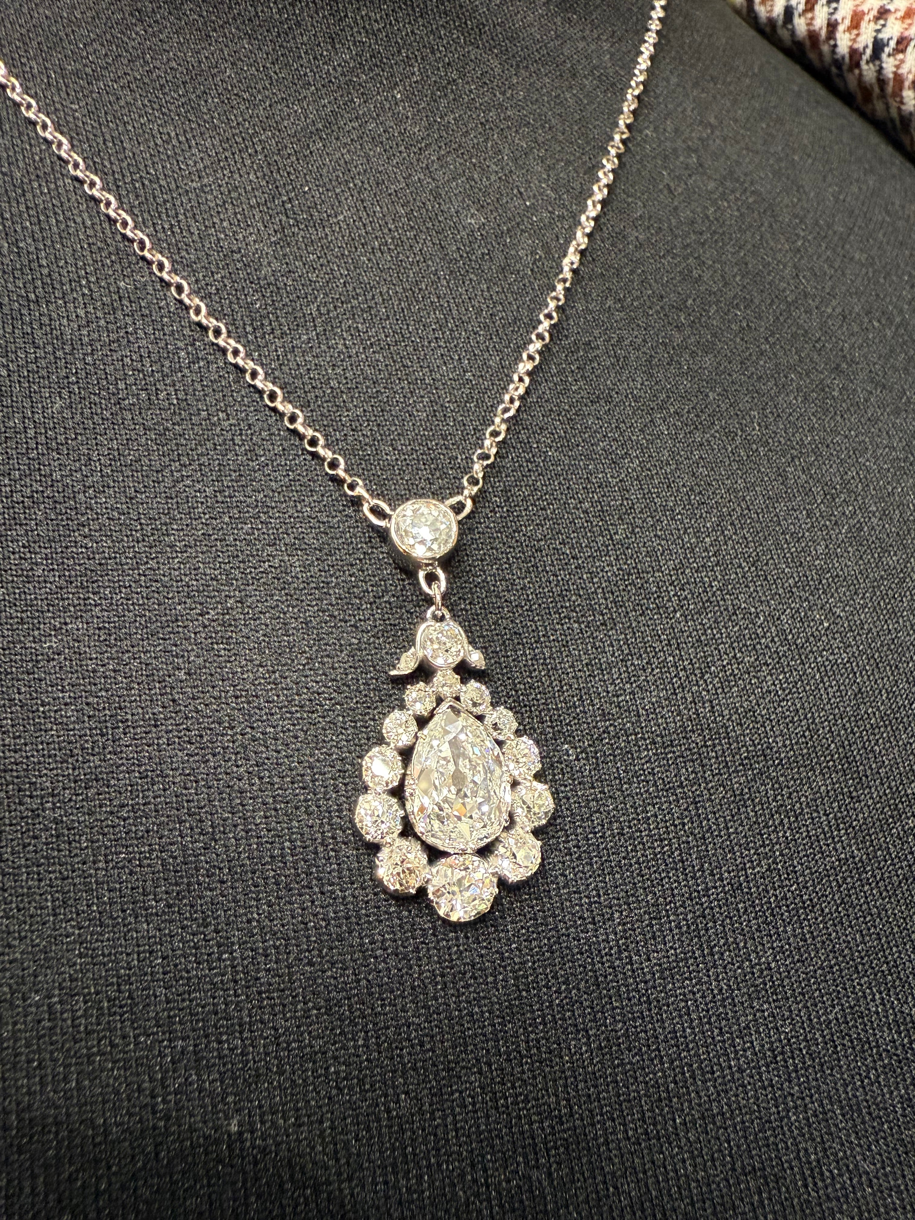 Pendentif Or blanc et Diamants - Époque 1900