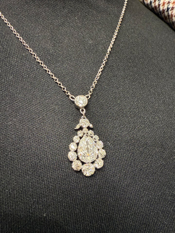 Pendentif Or blanc et Diamants - Époque 1900