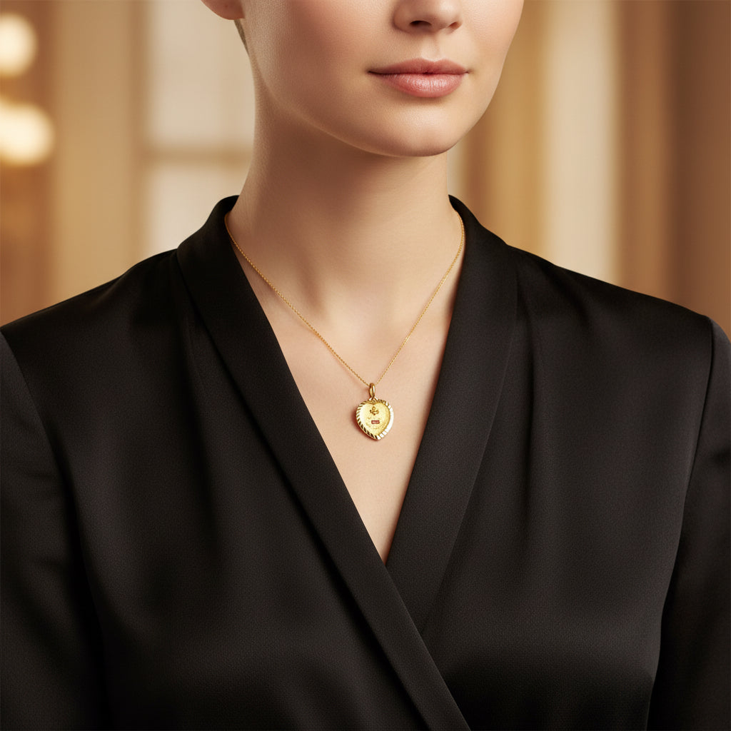 Augis - Médaille D’amour - Cozur - Or jaune - Rubis et Diamants