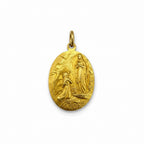 Médaille Pendentif Religieuse Lourdes - Or jaune