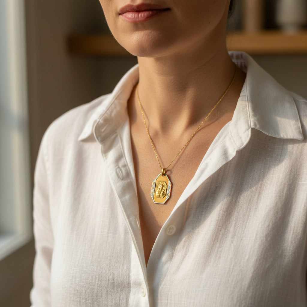 Médaille Religieuse - St Thérèse de Lisieux - Octogonale - 3 ors