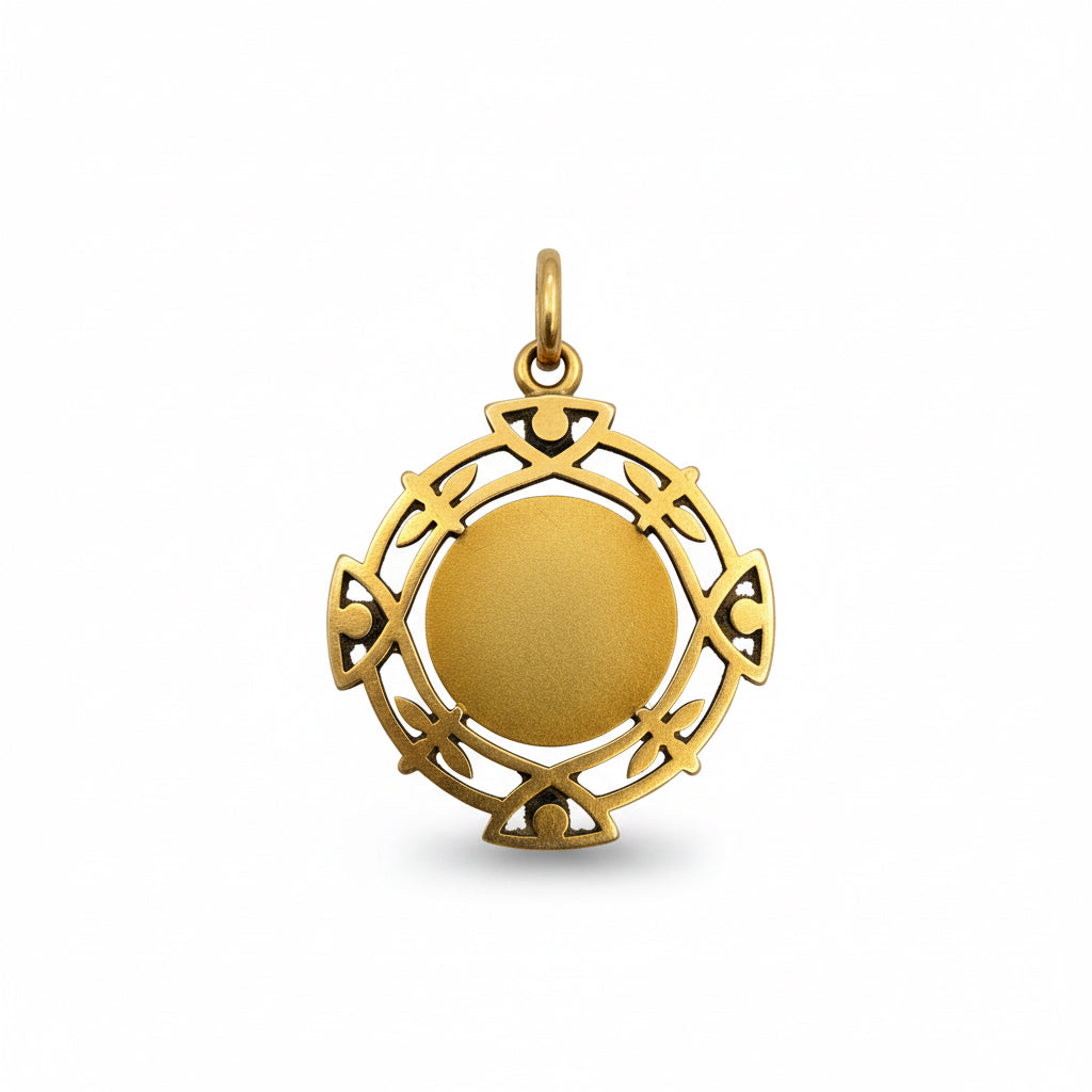 Médaille Religieuse - Virgo Maria - Or jaune et perles de culture