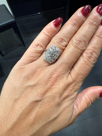 Art déco - Bague Platine et diamants