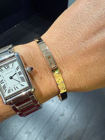 Bracelet Kelly Hermès - Or rose et diamants - Petit Modèle