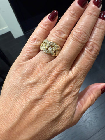 Yellow gold and diamond ring