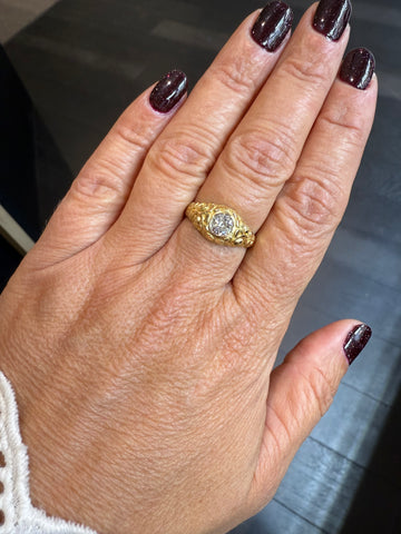 Bague de fiançaille Antique - Or jaune - Diamant 0,60 carat