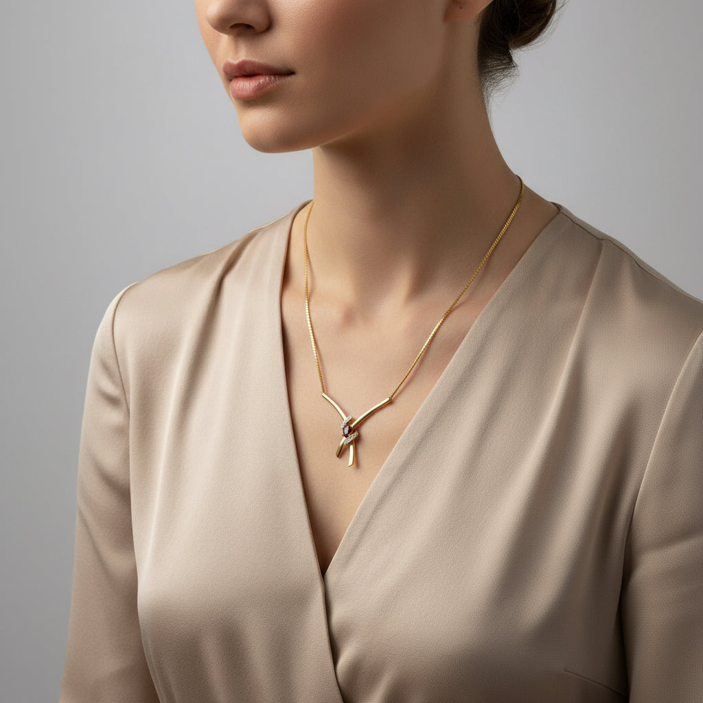 Collier Or jaune - Rubis et Diamants