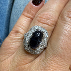 Bague Pompadour - Or Blanc - Saphir et Diamants