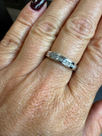 Demi Alliance Or Blanc et Diamants