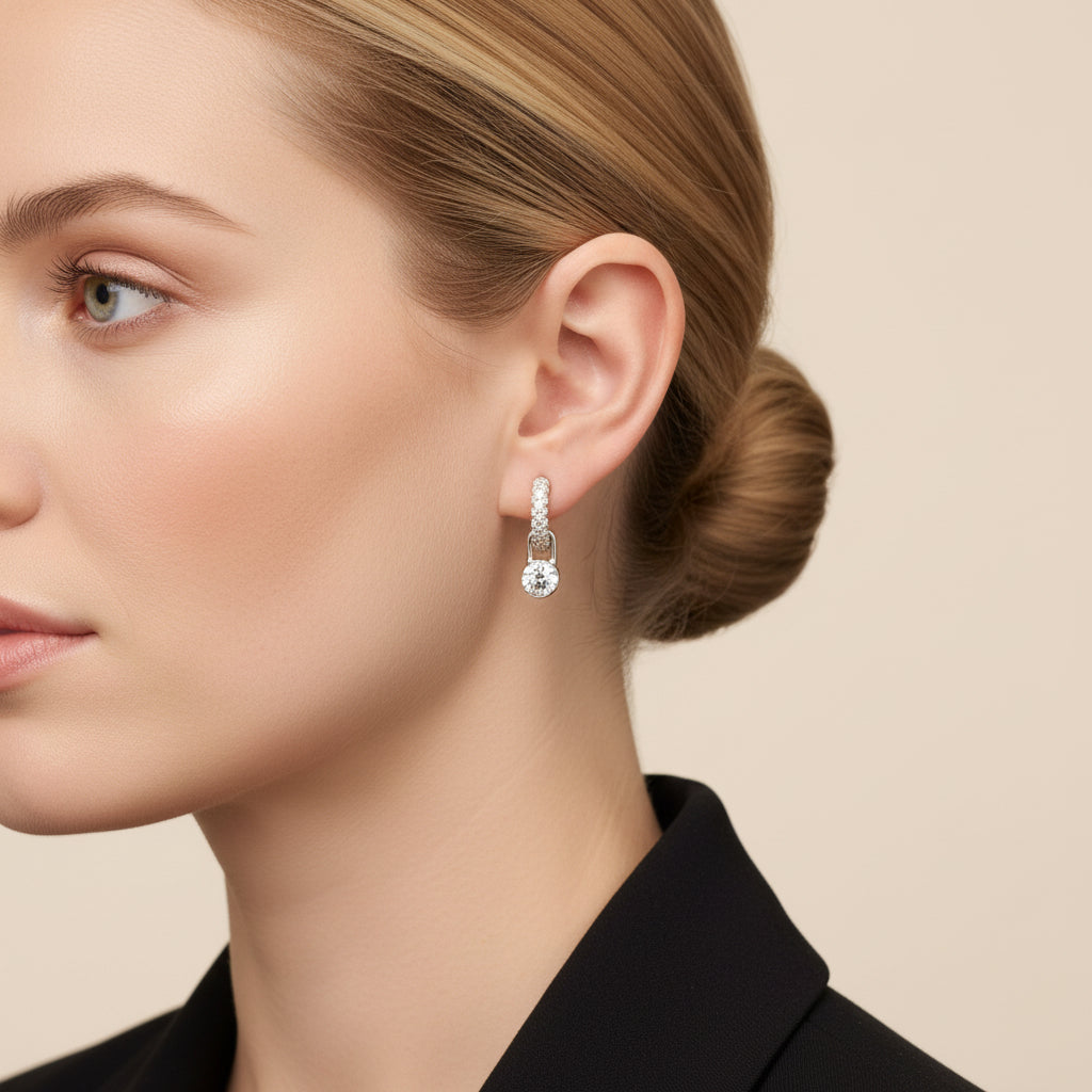 Boucles d’oreilles - Or blanc - Diamants