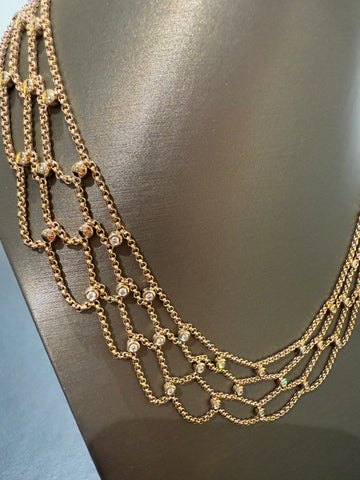Chopard - Collier drapier « collection les chaînes » - Or jaune et diamants