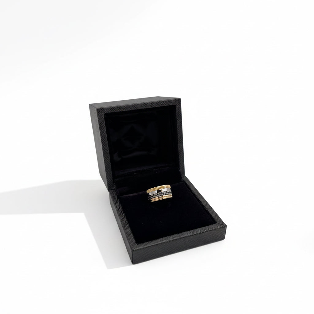 Boucheron - Bague Quatre Classique Large - Or jaune - Or blanc et or rose