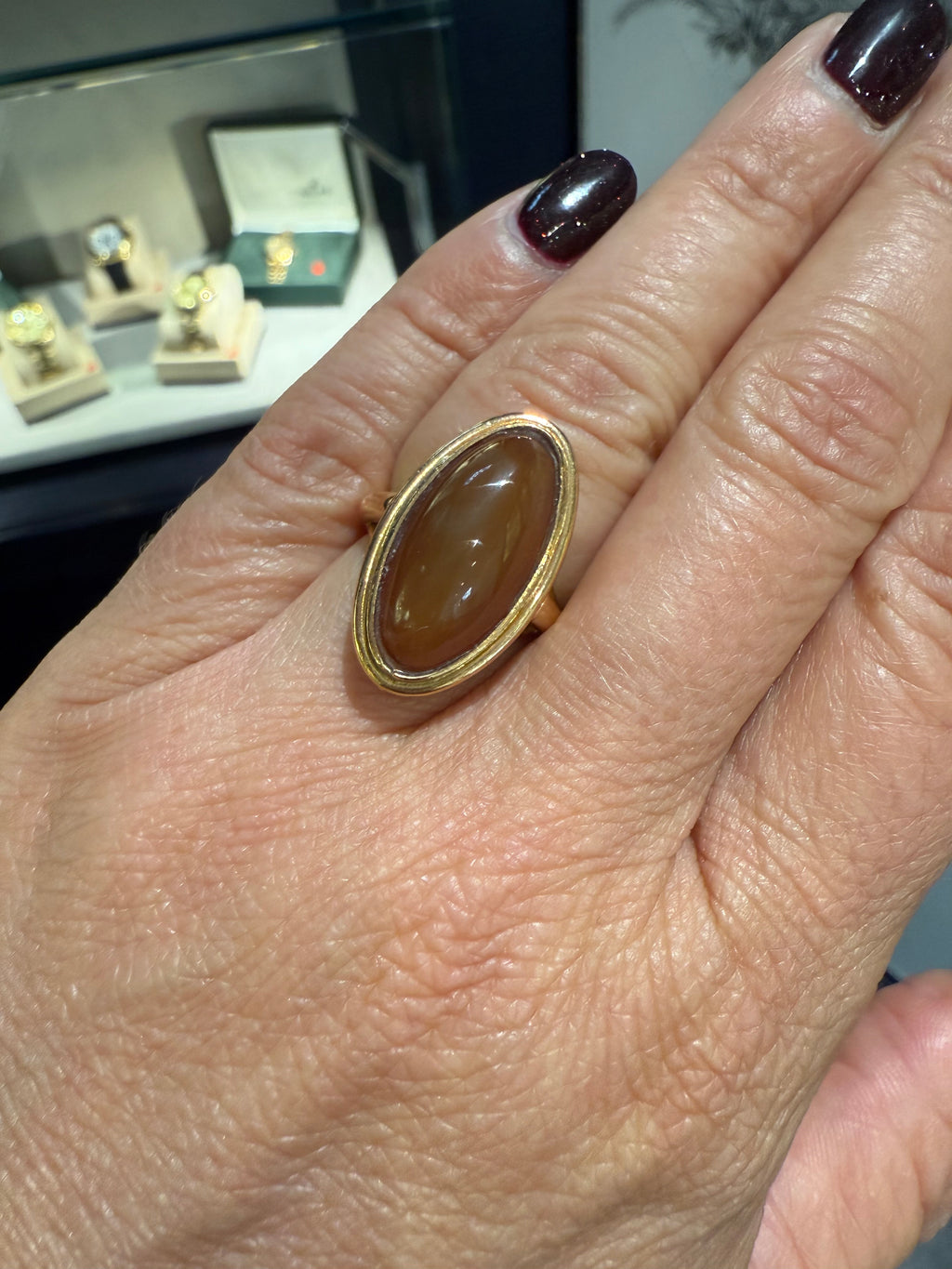 Bague Or Jaune - Quartz fumé