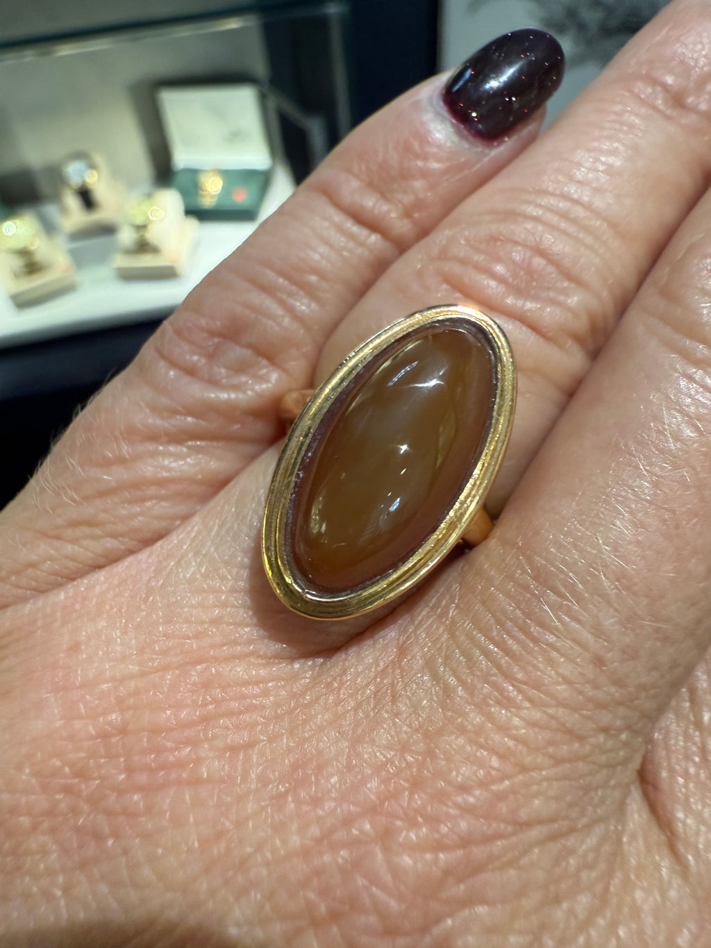 Bague Or Jaune - Quartz fumé