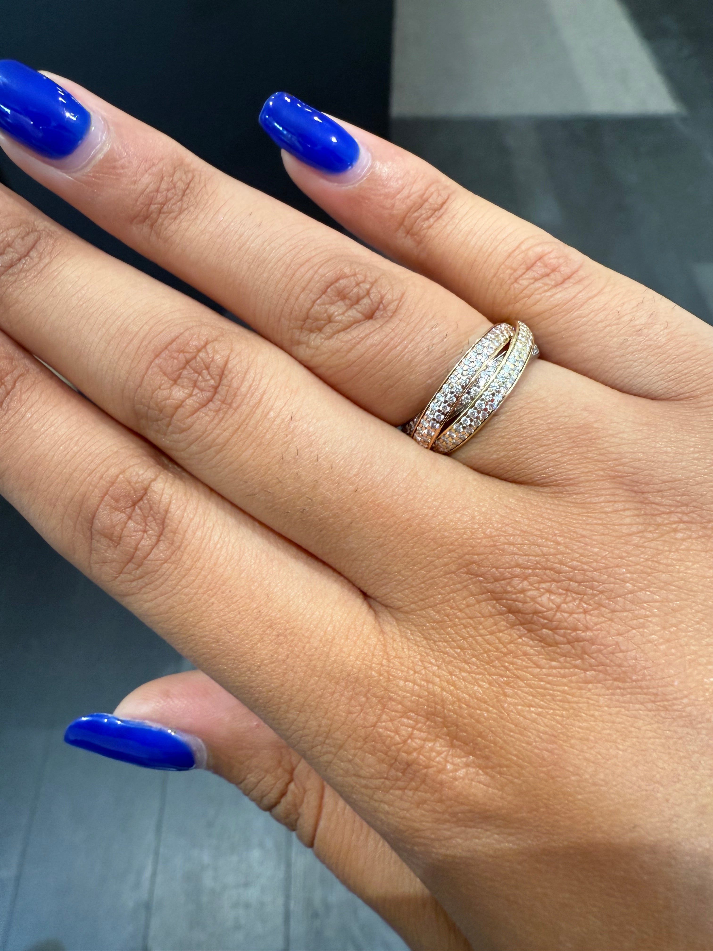 Cartier - Trinity ring - Small model - paved with diamonds