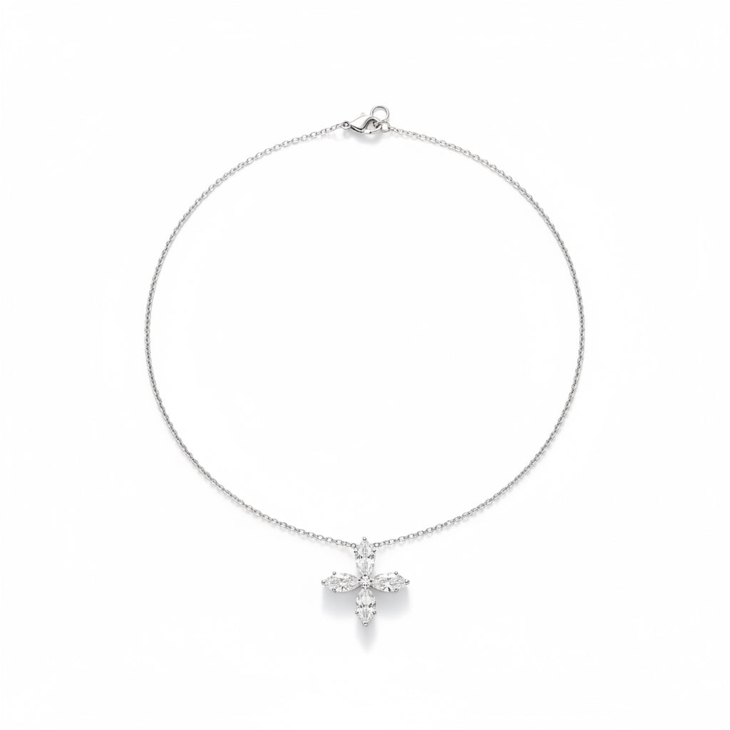 Collier Trèfle - Or blanc et Diamants