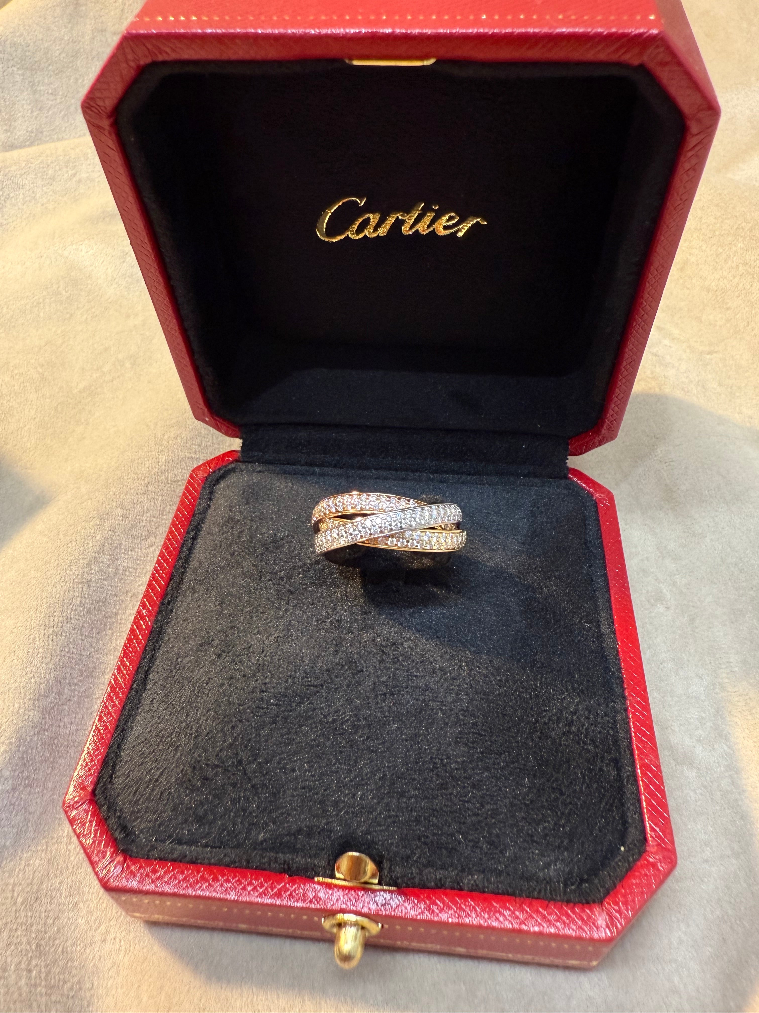 Cartier - Trinity ring - Small model - paved with diamonds