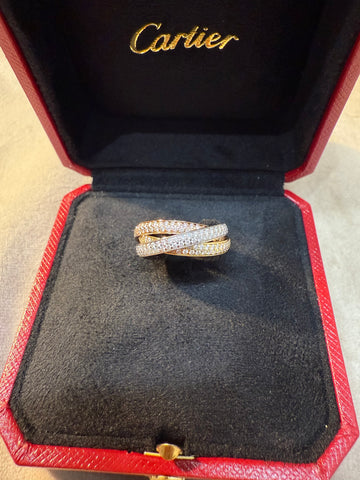 Cartier - Trinity ring - Small model - paved with diamonds