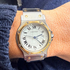 Cartier - Montre Femme Santos - Or et Acier
