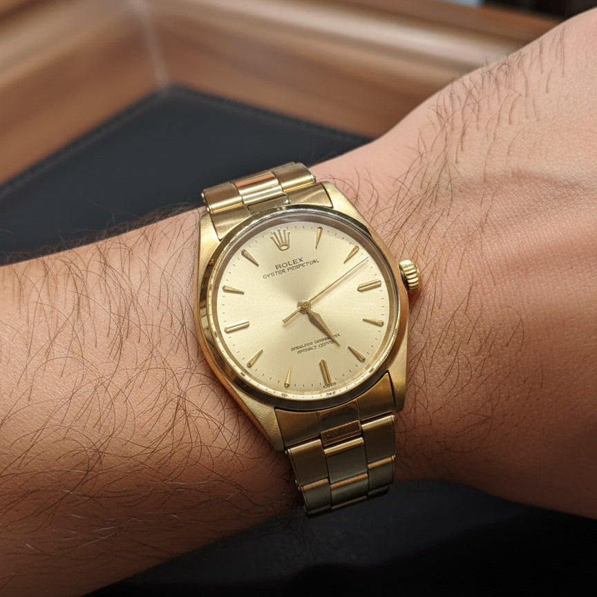 ROLEX - Oyster Perpetual Vintage - Or jaune - 34 mm - Année 1970