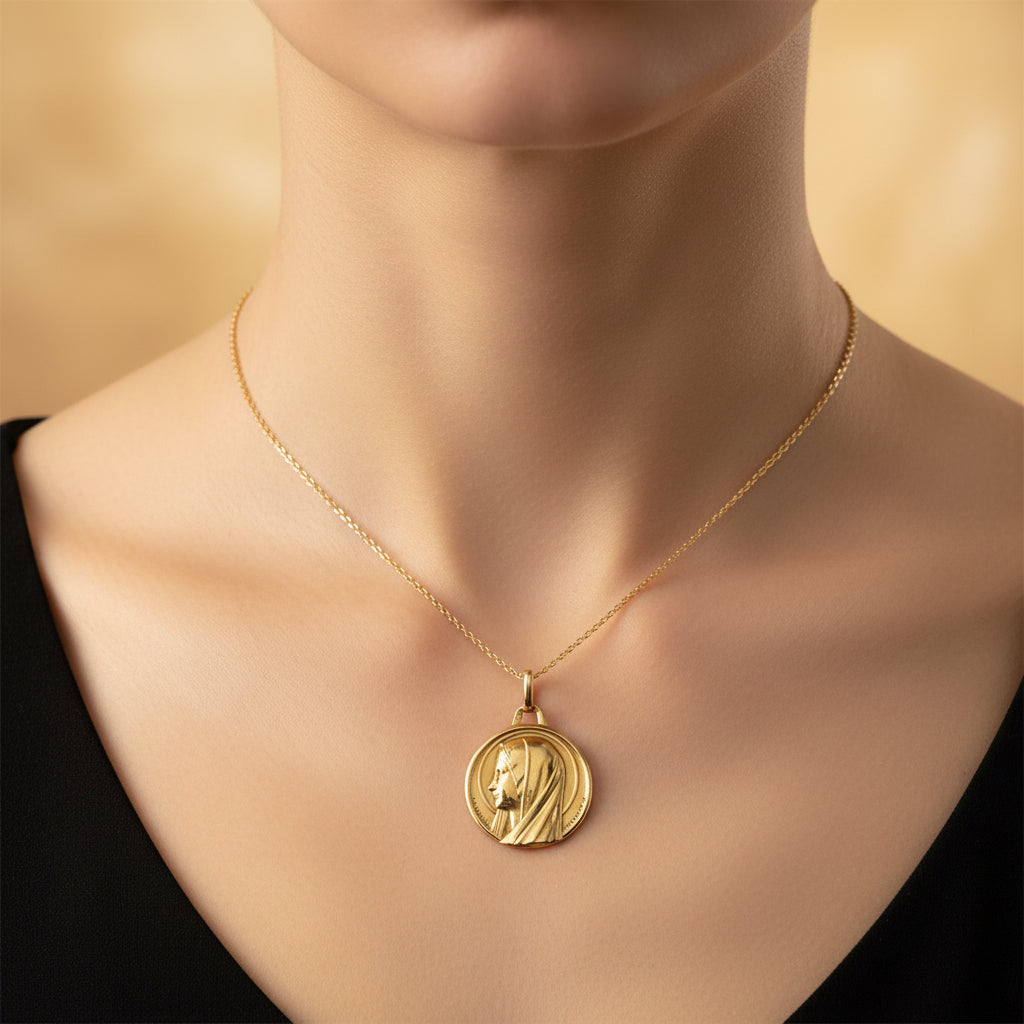 Augis - Médaille Vierge Marie - Or jaune