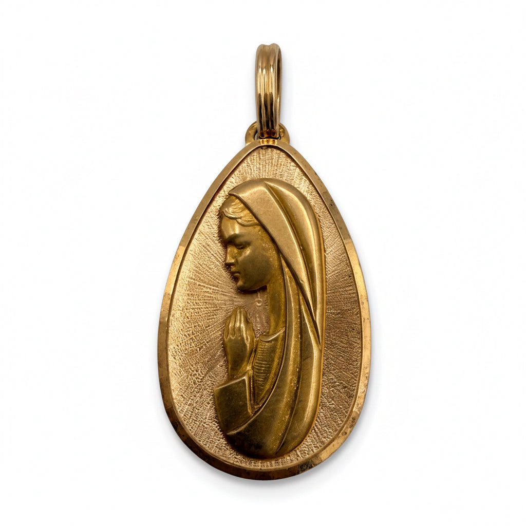Médaille - Ovale - Vierge Marie - Or jaune
