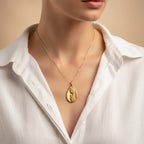 Médaille - Ovale - Vierge Marie - Or jaune