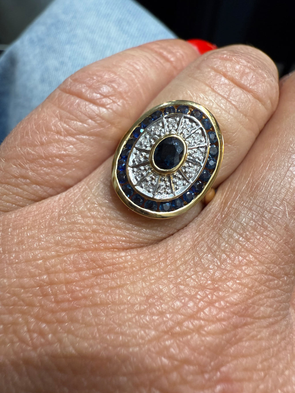 Bague Or jaune - Saphirs et Diamants