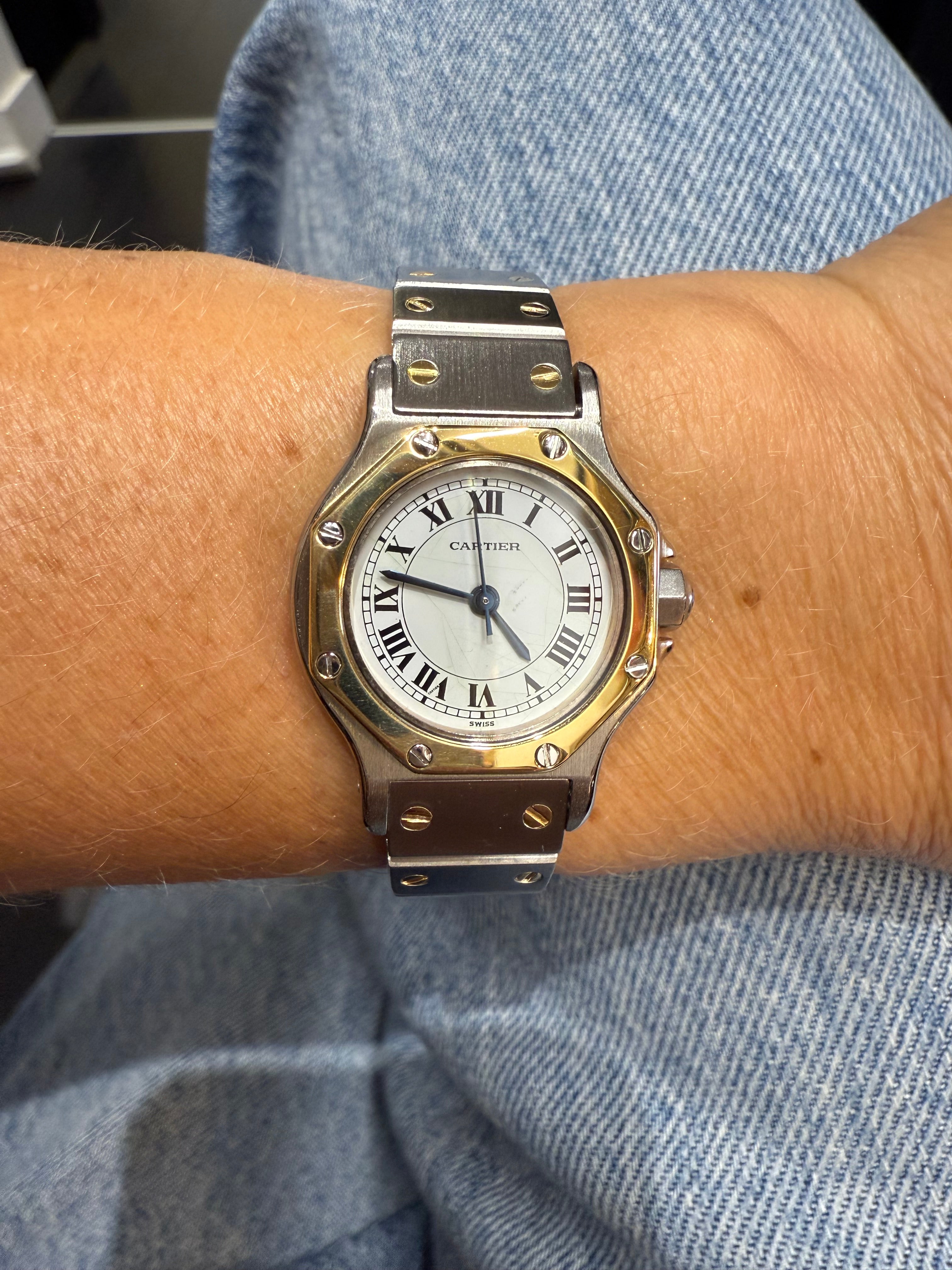 Cartier - Santos Octagonal Watch - Gold and Steel
