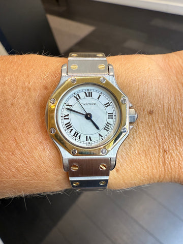 Cartier - Santos Octagonal Watch - Gold and Steel