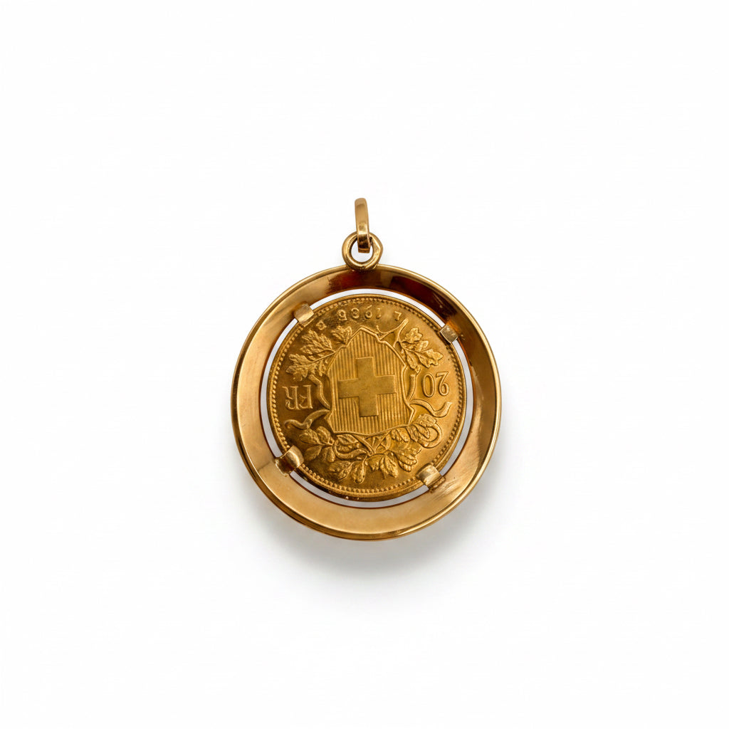 Pendentif Pièce 20 Francs Suisse - Or rosé