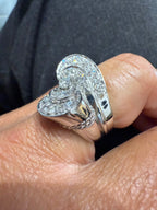 Bague Rétro Or Blanc et diamants - 1,28 carats