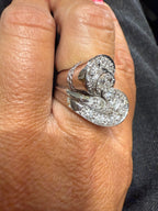 Bague Rétro Or Blanc et diamants - 1,28 carats