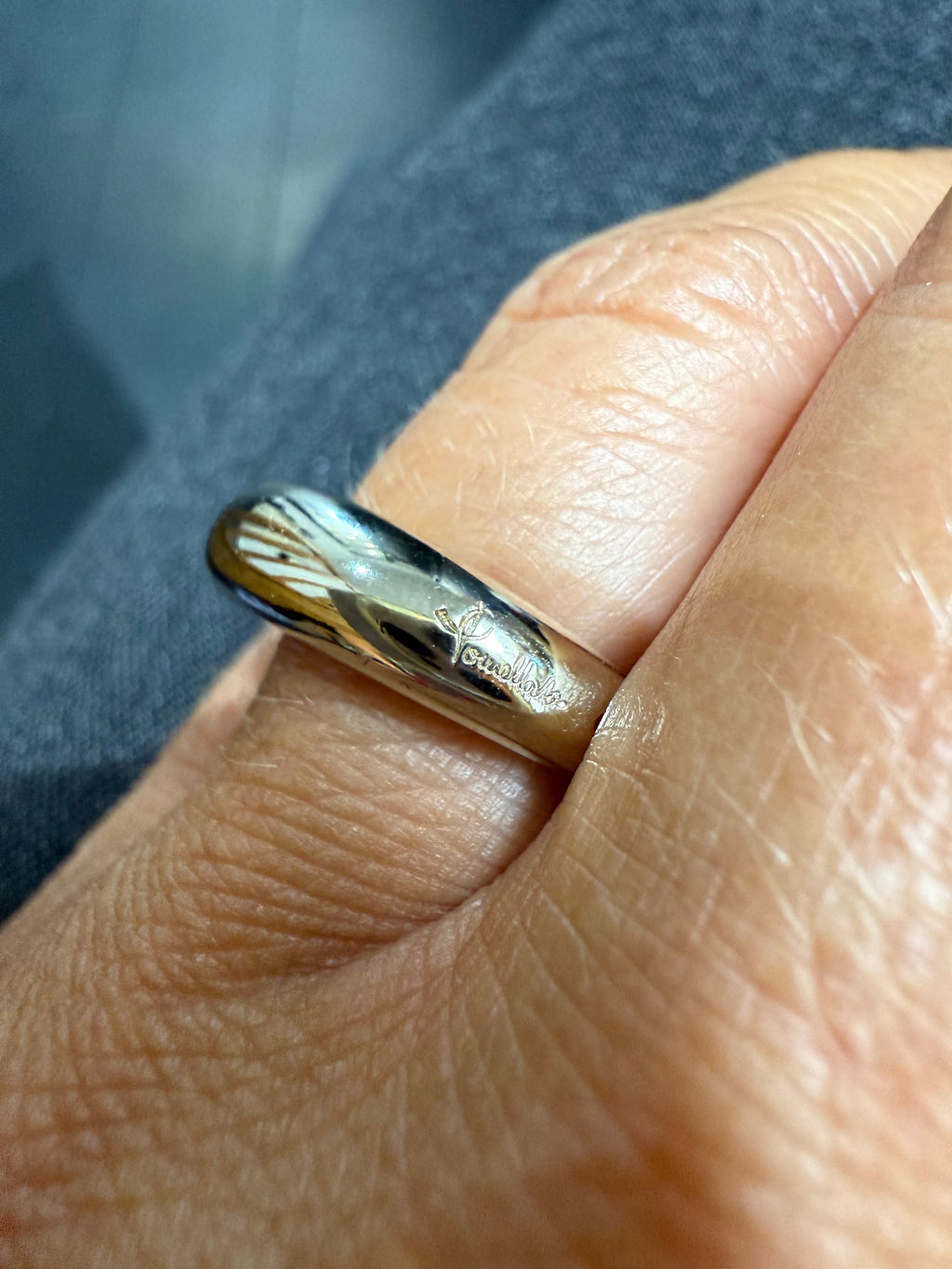 POMELLATO - Bague jonc or blanc champagne