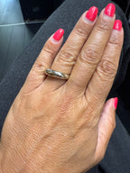 POMELLATO - Bague jonc or blanc champagne