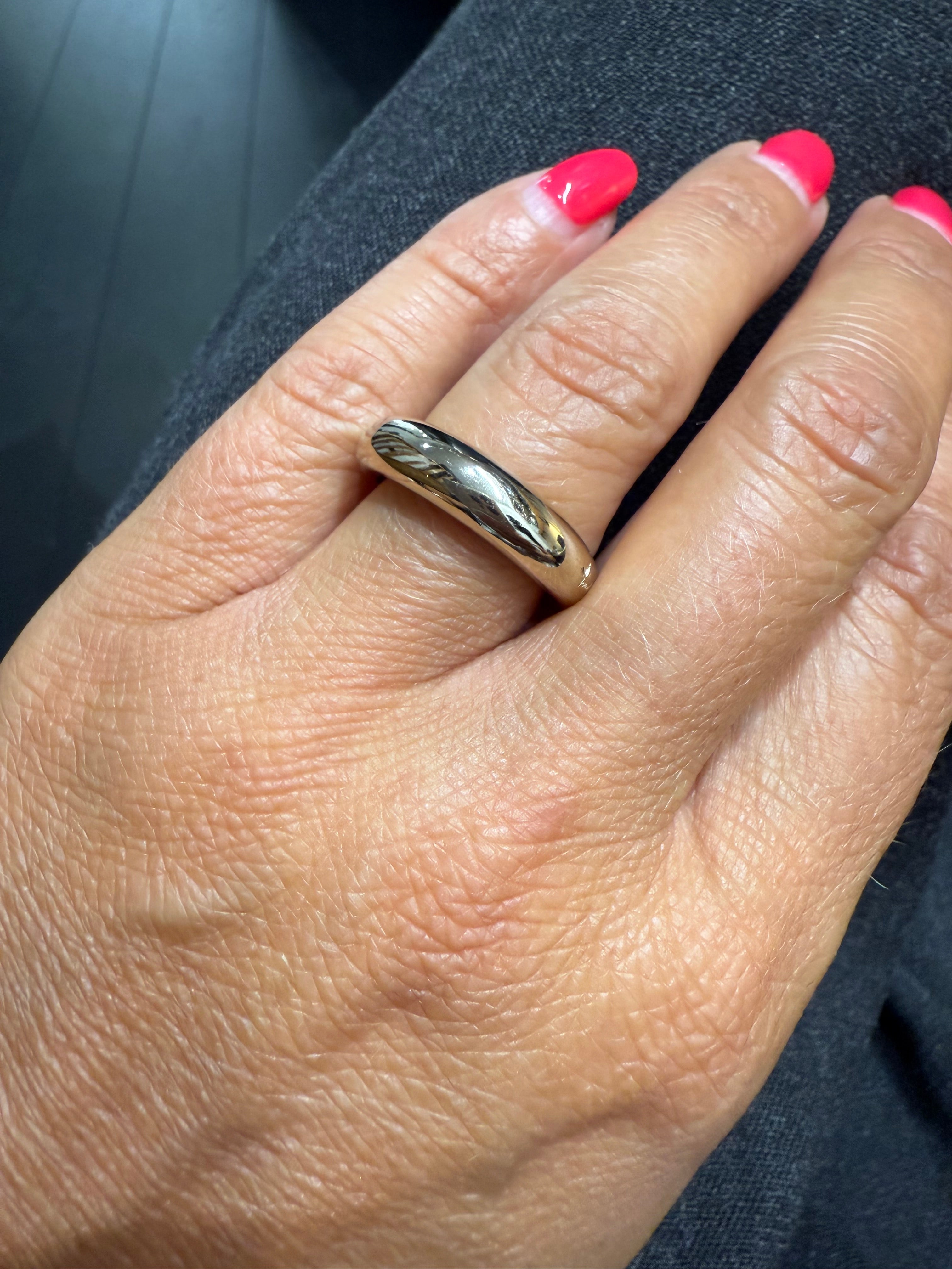 POMELLATO - Bague jonc or blanc champagne