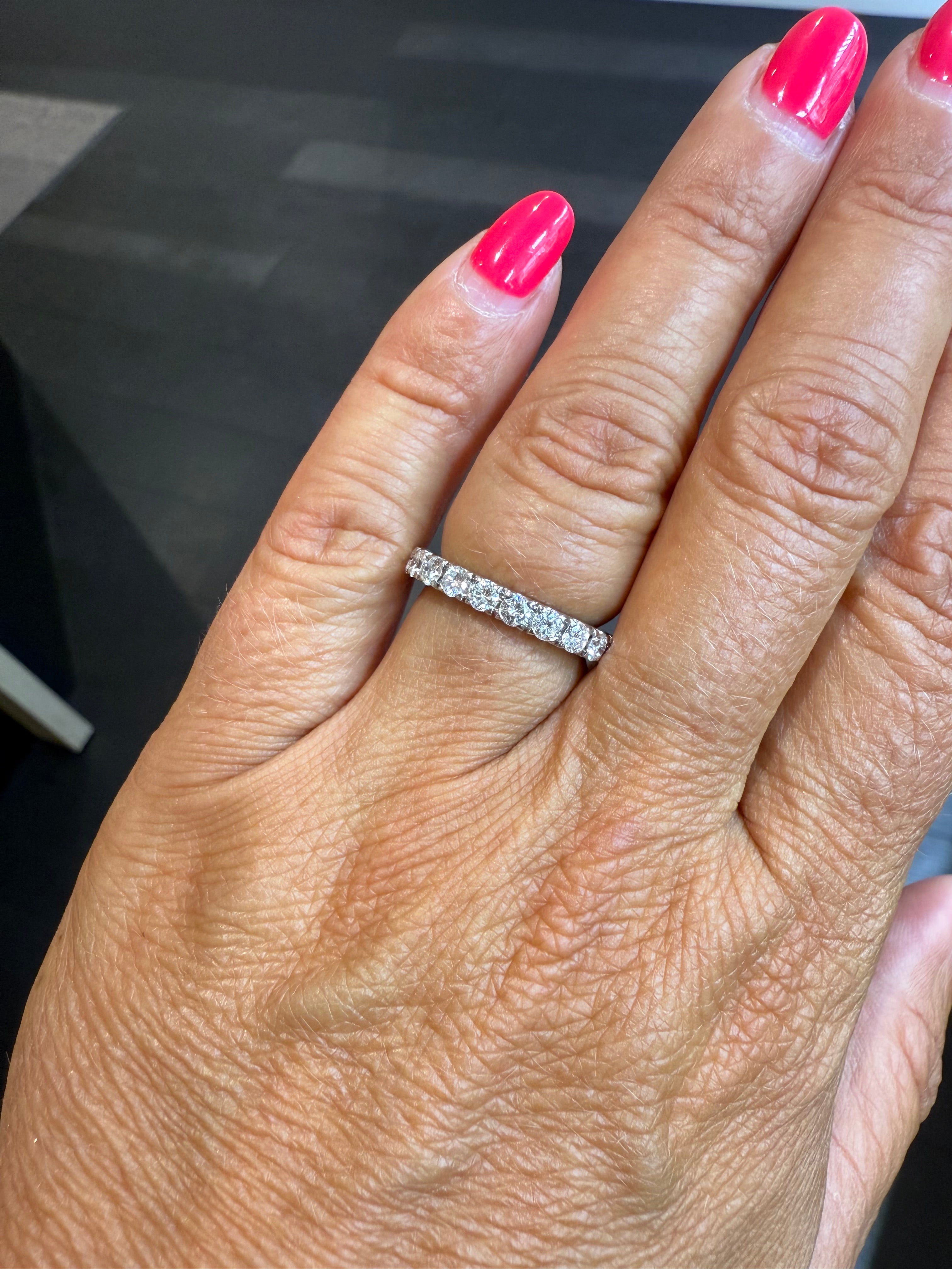 White Gold Wedding Band - Full Diamond Tour