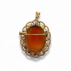 Pendentif Camée - Or Jaune et Perles de culture