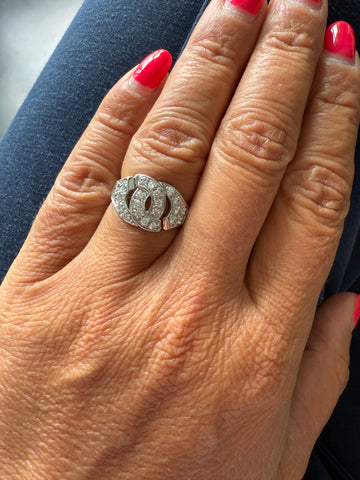 DINH VAN - Bague « Menottes » Moyen Modèle - Or blanc et Diamants