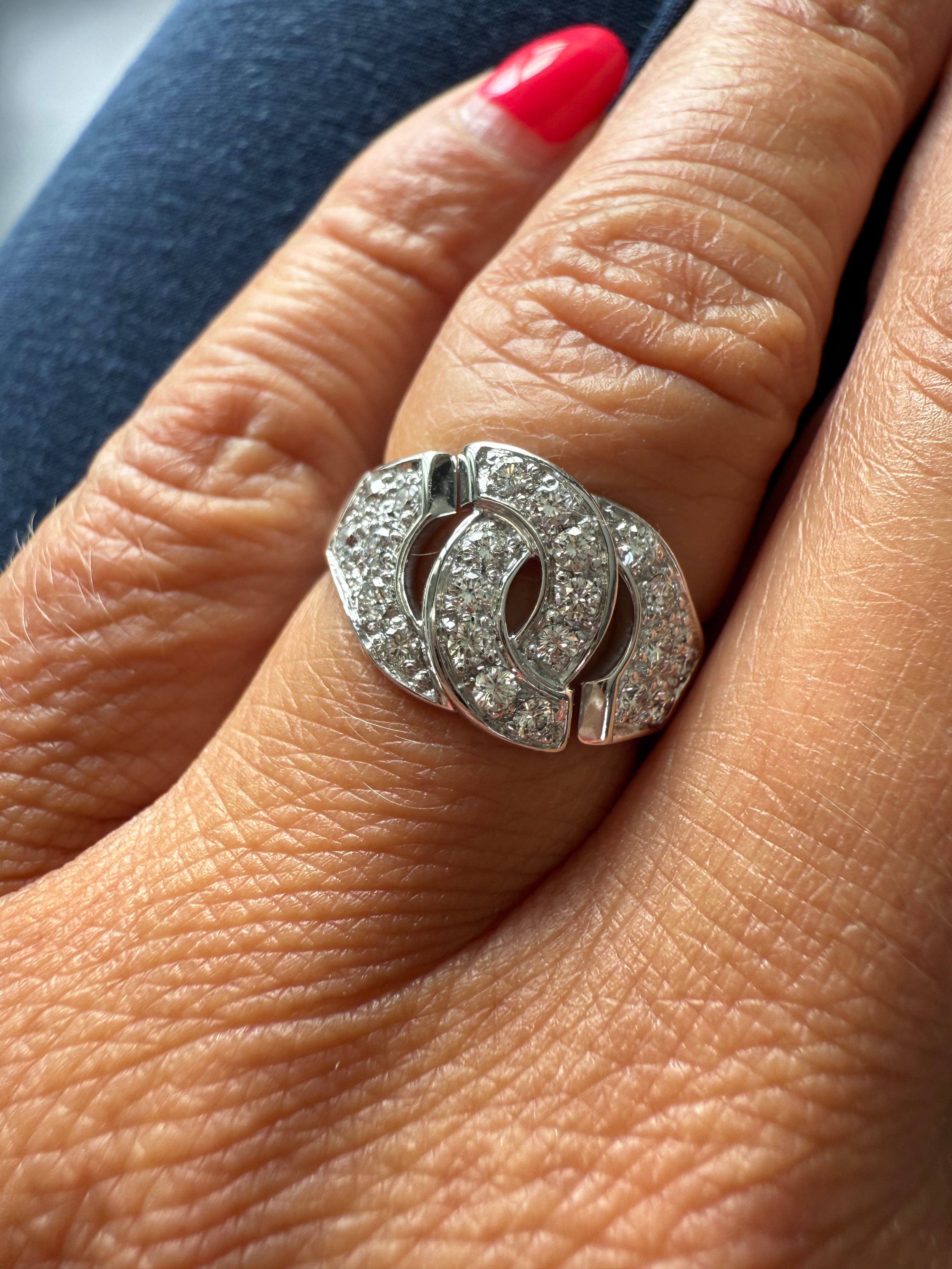 DINH VAN - Bague « Menottes » Moyen Modèle - Or blanc et Diamants