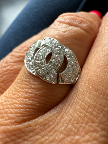 DINH VAN - Bague « Menottes » Moyen Modèle - Or blanc et Diamants